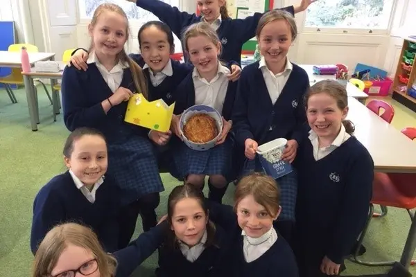Year 5 French class celebrating Epiphany with a galette des rois 3